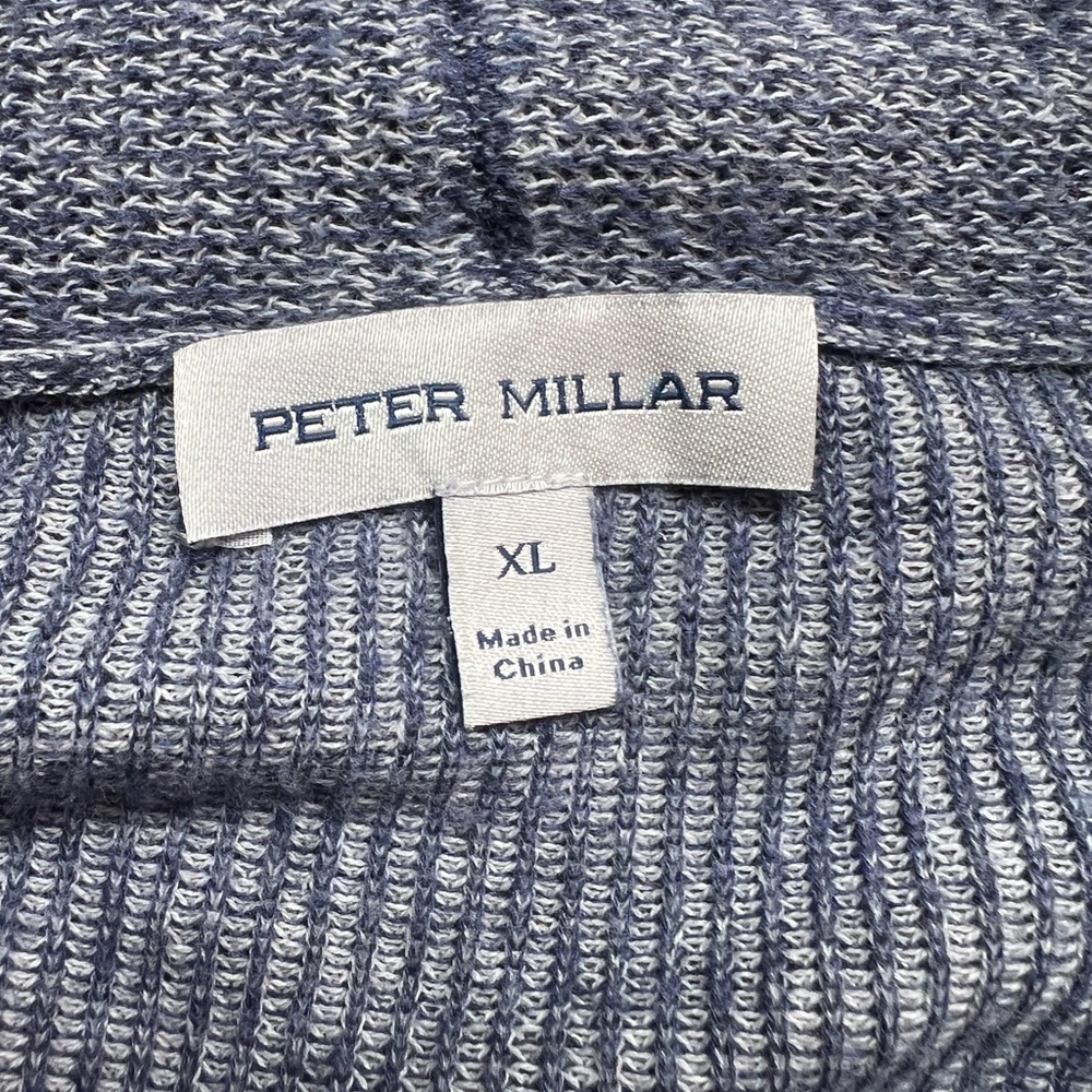 Peter Millar Crown Harbor Shawl Collar Cardigan Mens Indigo Knit Designer XL - Picture 2 of 8